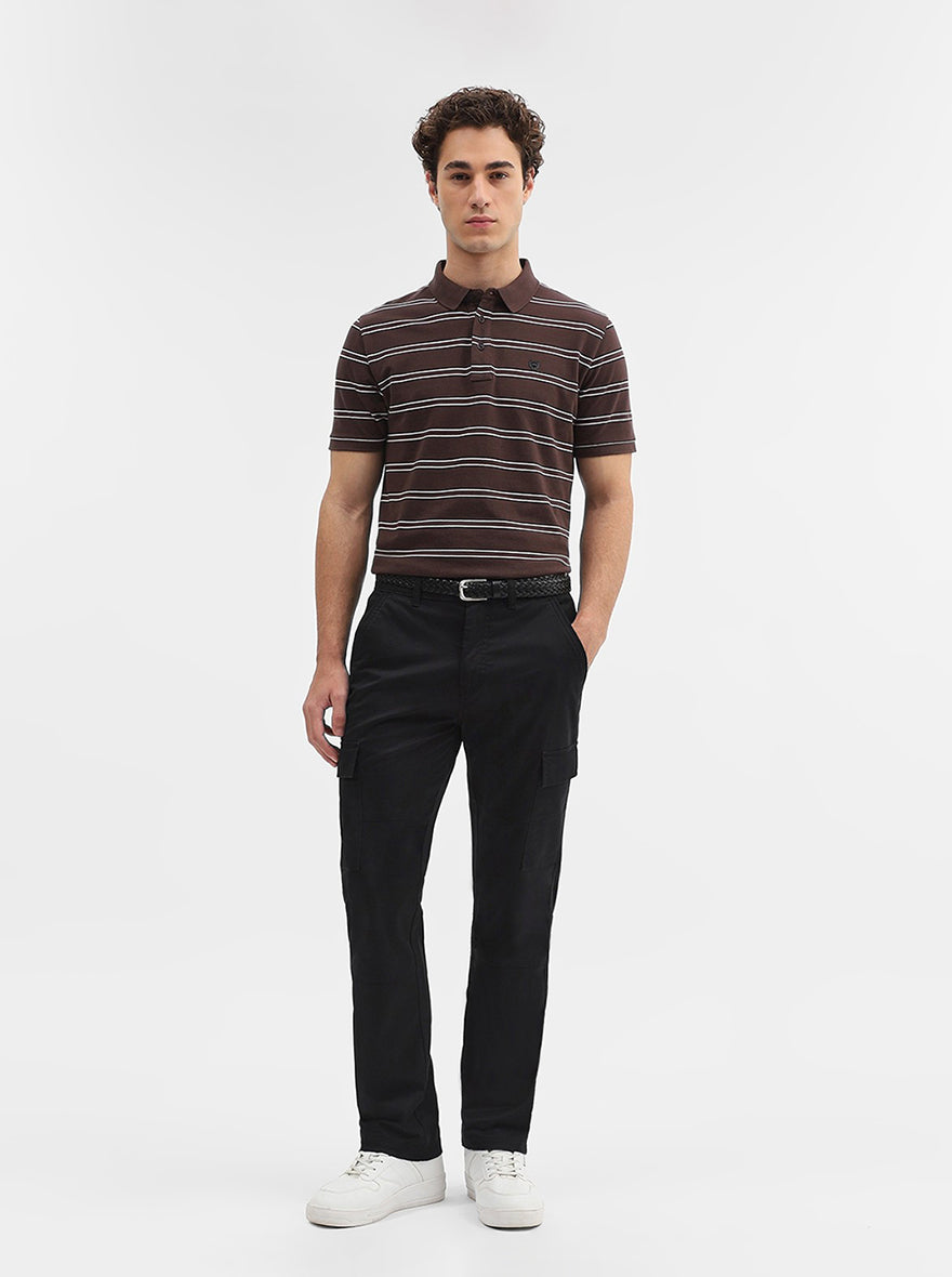 Black Solid Slim Fit Cargo Pant | JadeBlue