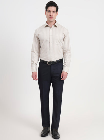 Fawn Striped Regular Fit Formal Shirt | JadeBlue