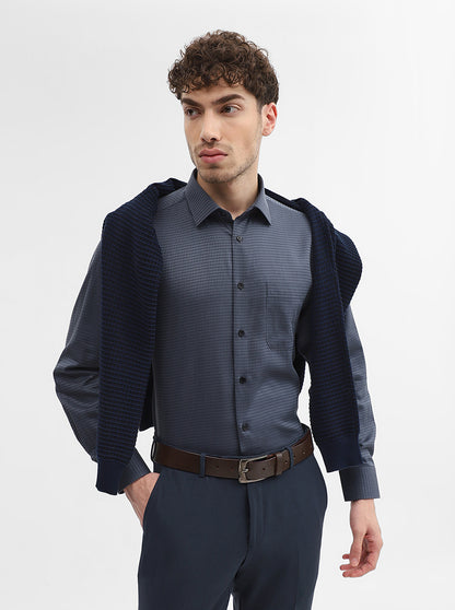 Grey Solid Regular Fit Formal Shirt | JadeBlue