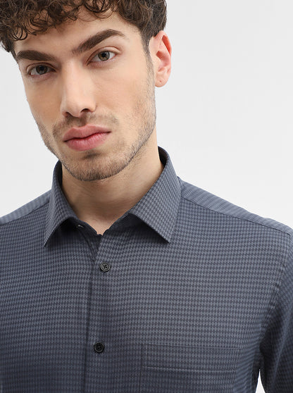 Grey Solid Regular Fit Formal Shirt | JadeBlue