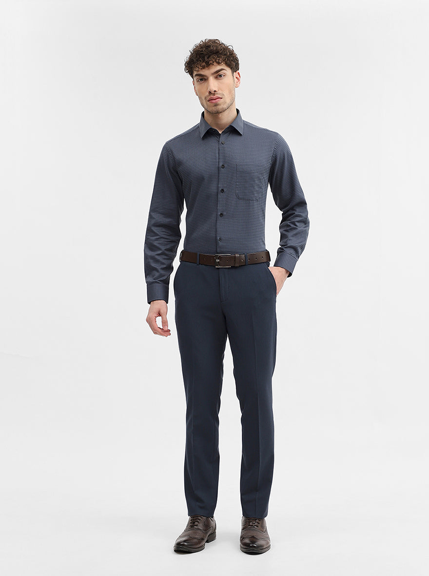 Grey Solid Regular Fit Formal Shirt | JadeBlue