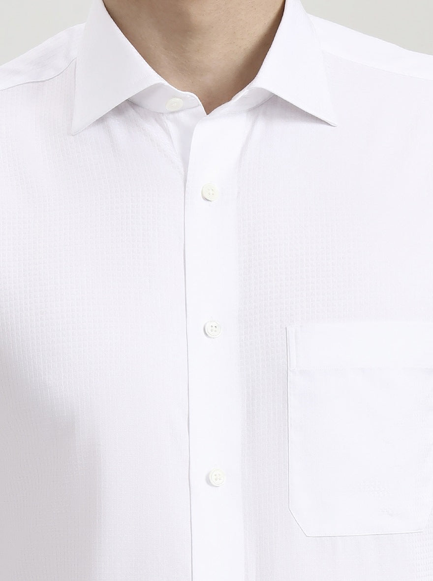 White Solid Slim Fit Formal Shirt | JadeBlue Super Luxe