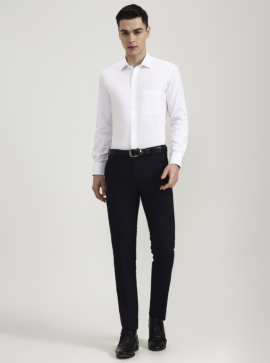 White Solid Slim Fit Formal Shirt | JadeBlue Super Luxe