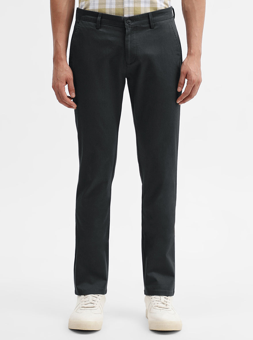 Charcoal Grey Solid Super Slim Fit Casual Trouser | Greenfibre
