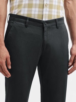 Charcoal Grey Solid Super Slim Fit Casual Trouser | Greenfibre