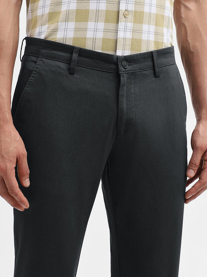 Charcoal Grey Solid Super Slim Fit Casual Trouser | Greenfibre
