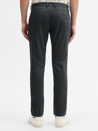 Charcoal Grey Solid Super Slim Fit Casual Trouser | Greenfibre