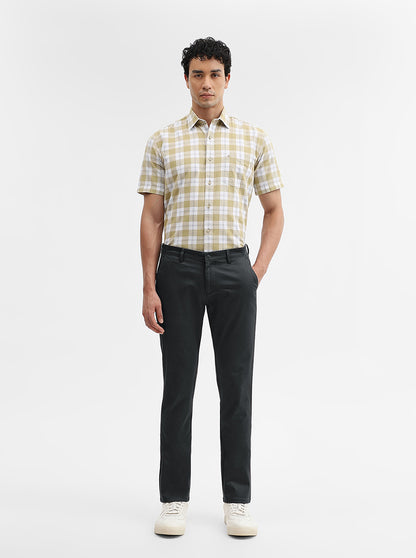 Charcoal Grey Solid Super Slim Fit Casual Trouser | Greenfibre