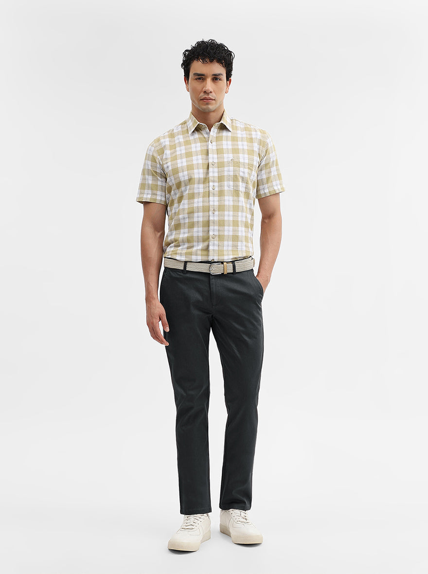 Charcoal Grey Solid Super Slim Fit Casual Trouser | Greenfibre