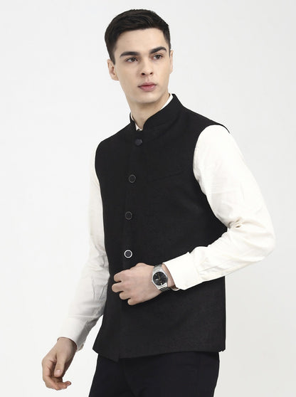 Grey Printed Regular Fit Waistcoat | Wyre