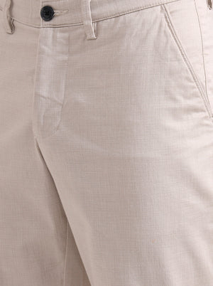 Khaki Solid Neo Fit Casual Trouser | Greenfibre