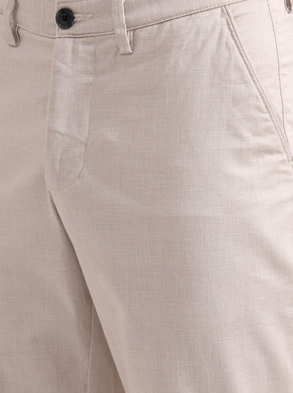 Khaki Solid Neo Fit Casual Trouser | Greenfibre