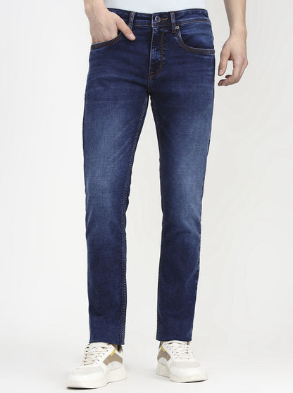 Indigo Blue Washed Slim Fit Jeans | JadeBlue