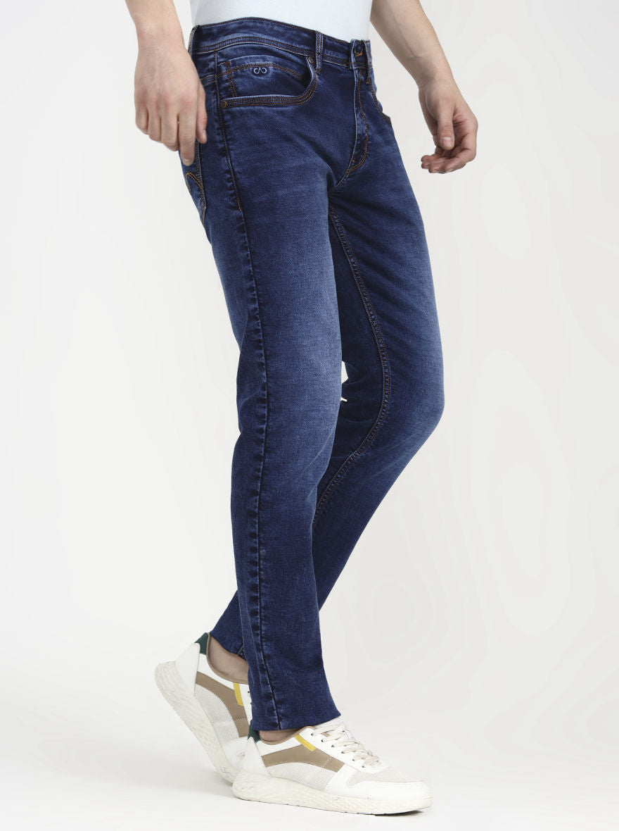 Indigo Blue Washed Slim Fit Jeans | JadeBlue