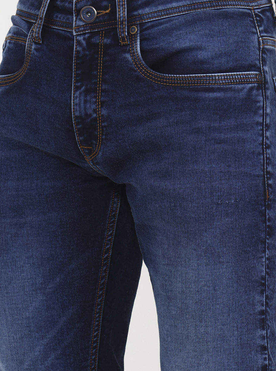 Indigo Blue Washed Slim Fit Jeans | JadeBlue