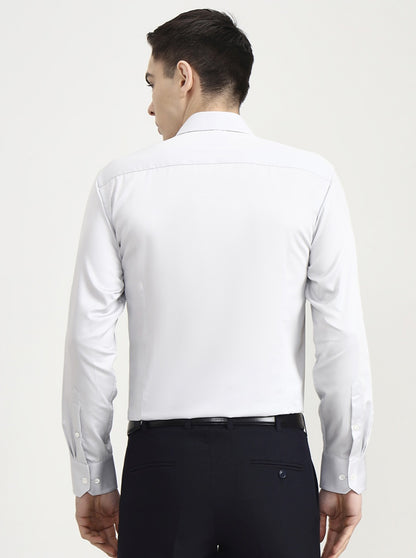 Light Grey Solid Slim Fit Formal Shirt | JadeBlue Super Luxe