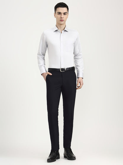 Light Grey Solid Slim Fit Formal Shirt | JadeBlue Super Luxe
