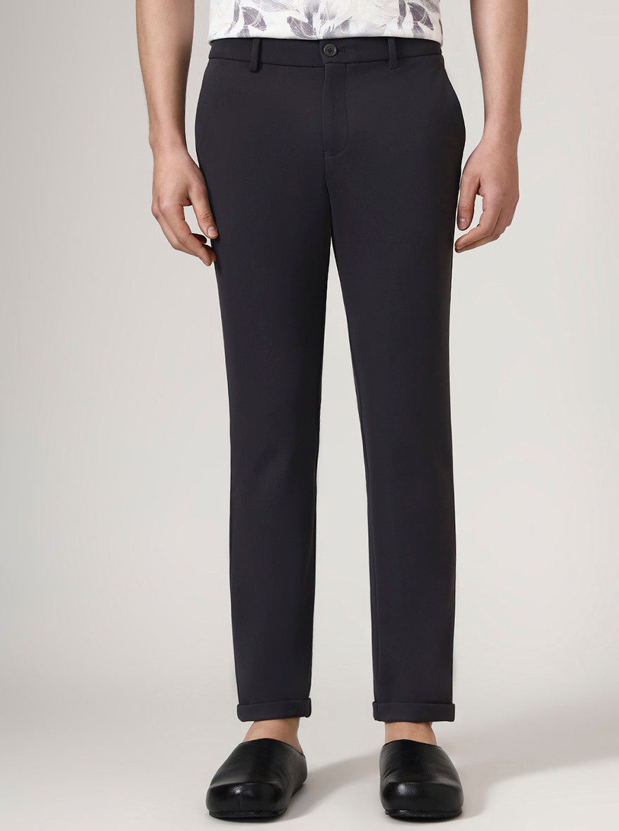 Iron Grey Solid Venice Fit Casual Trouser | JadeBlue