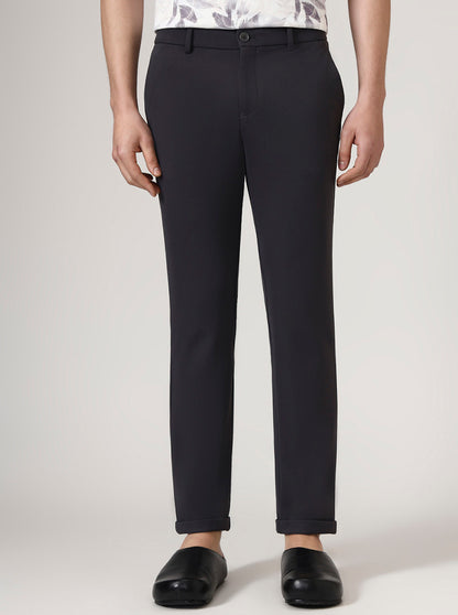 Iron Grey Solid Venice Fit Casual Trouser | JadeBlue
