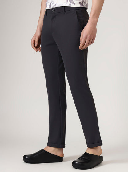Iron Grey Solid Venice Fit Casual Trouser | JadeBlue