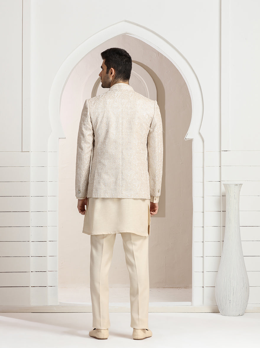 Beige Embroidered Jodhpuri Suit | TULA