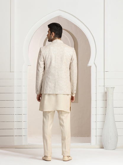 Beige Embroidered Jodhpuri Suit | TULA