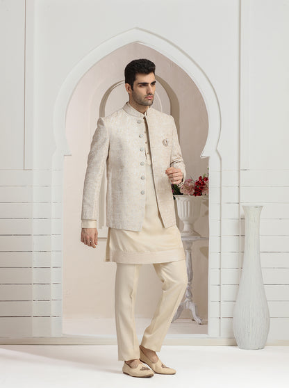 Beige Embroidered Jodhpuri Suit | TULA