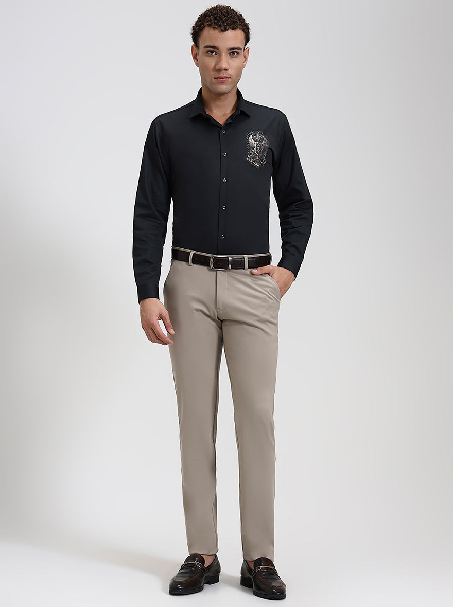 Green Printed Slim Fit Party Wear Shirt | Wyre