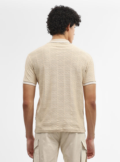 Fawn Jacquard Slim Fit Polo T-Shirt | Greenfibre
