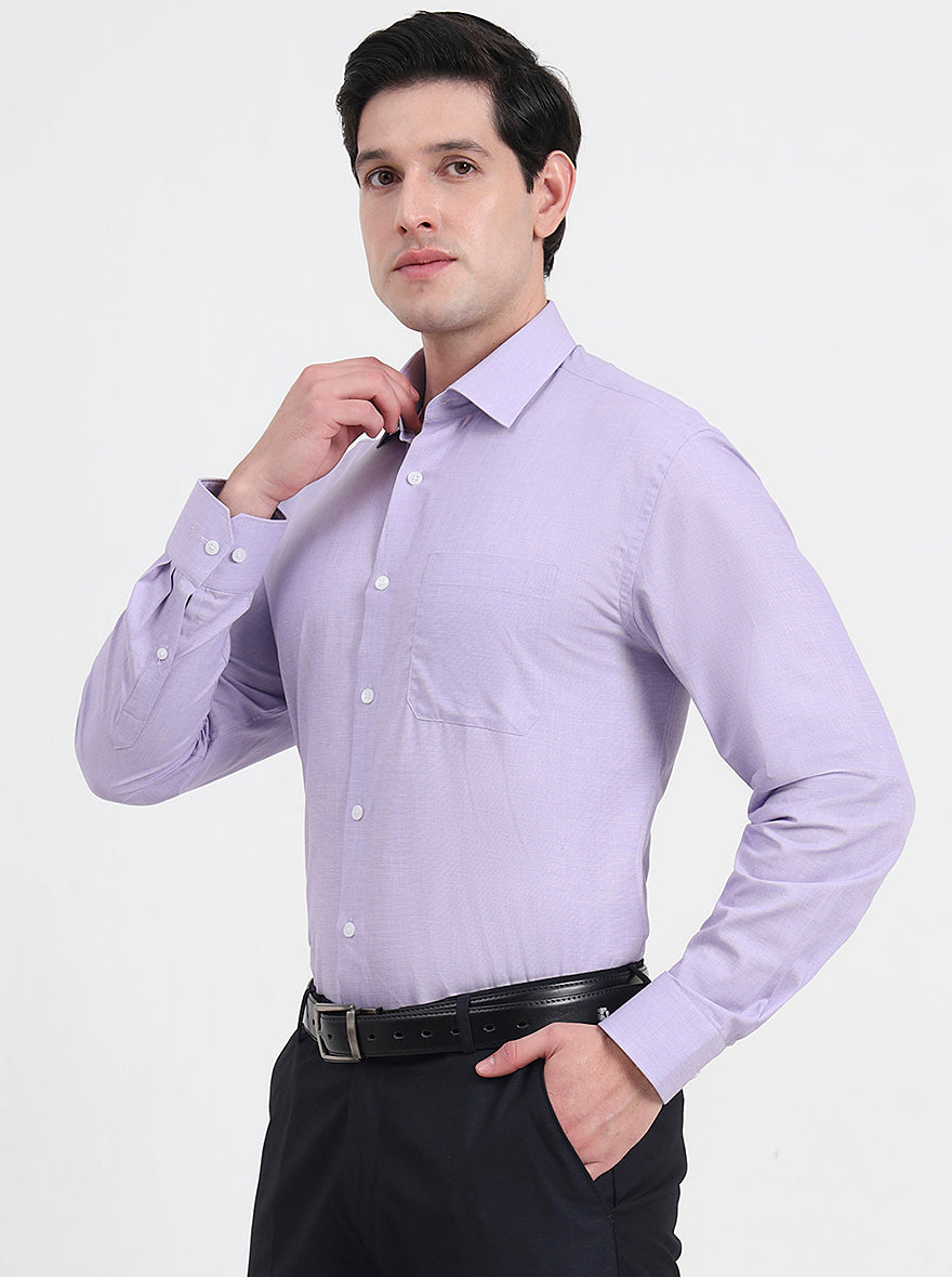Purple Solid Regular Fit Formal Shirt | JadeBlue