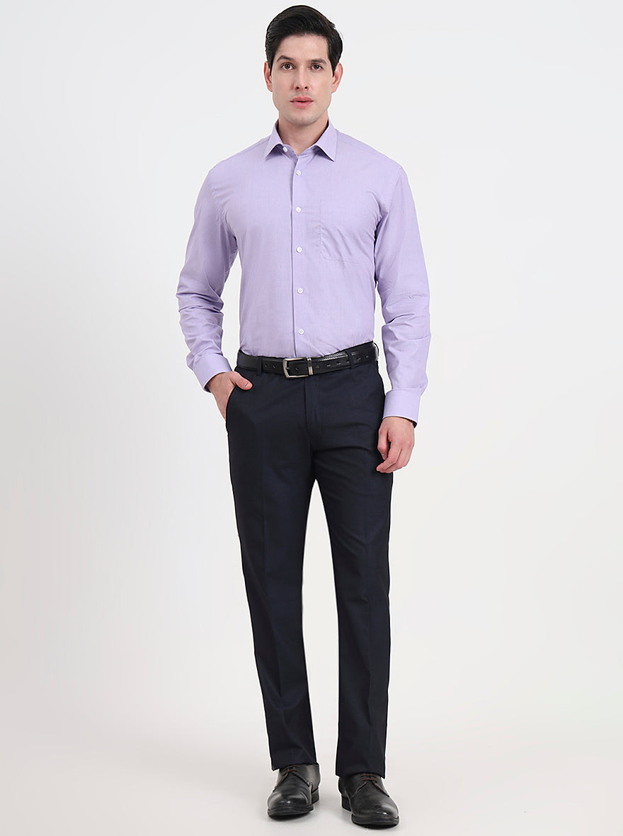 Purple Solid Regular Fit Formal Shirt | JadeBlue