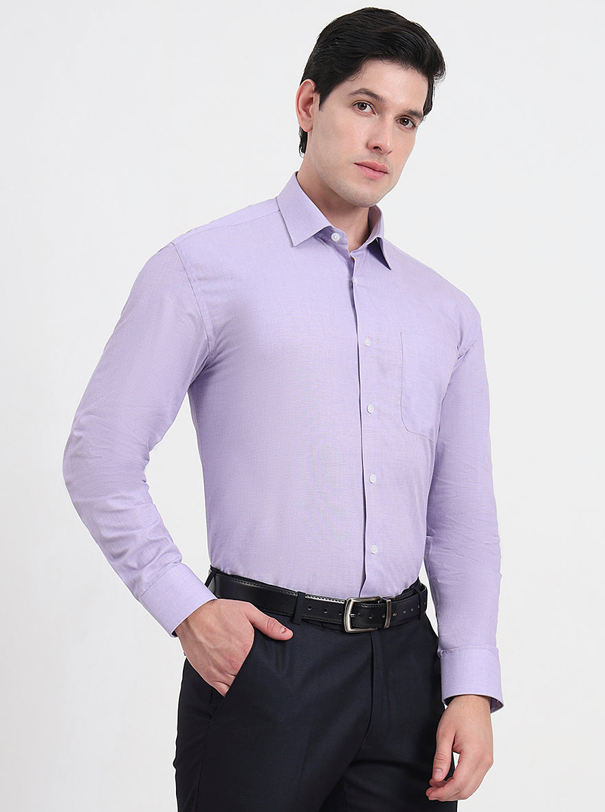 Purple Solid Regular Fit Formal Shirt | JadeBlue