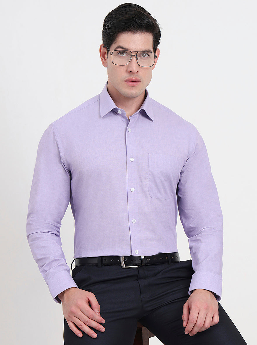 Purple Solid Regular Fit Formal Shirt | JadeBlue