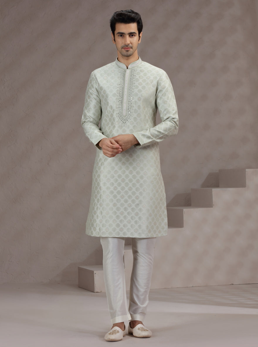 Pista Green Printed Kurta Pajama | TULA
