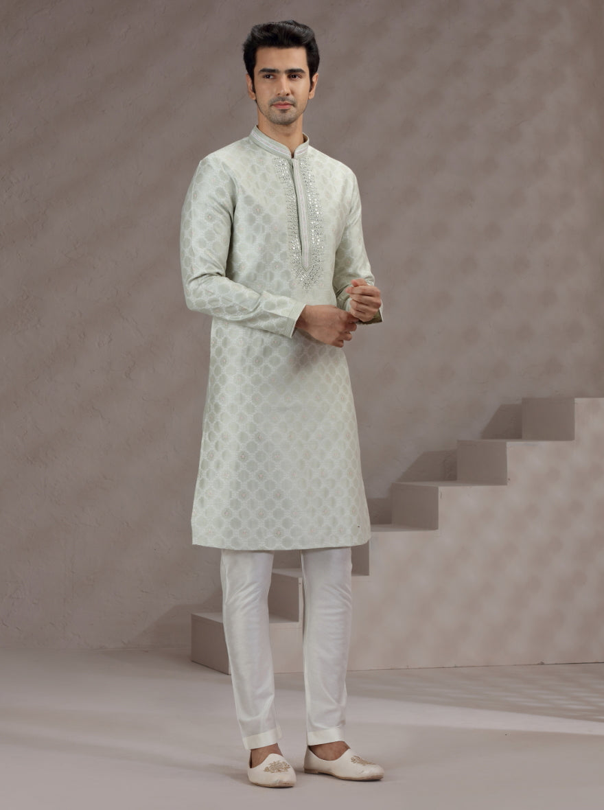 Pista Green Printed Kurta Pajama | TULA