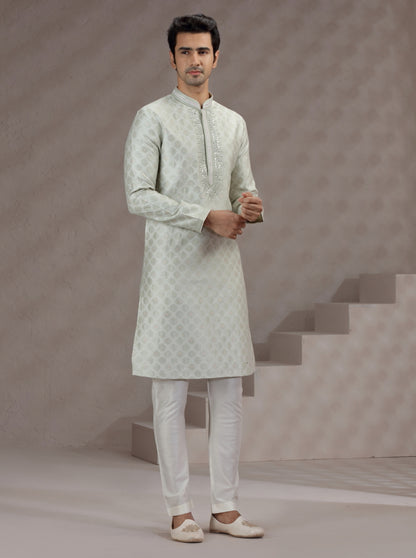 Pista Green Printed Kurta Pajama | TULA