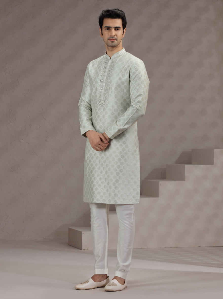 Pista Green Printed Kurta Pajama | TULA