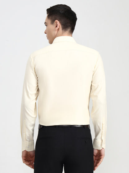 Yellow Solid Regular Fit Formal Shirt | JadeBlue
