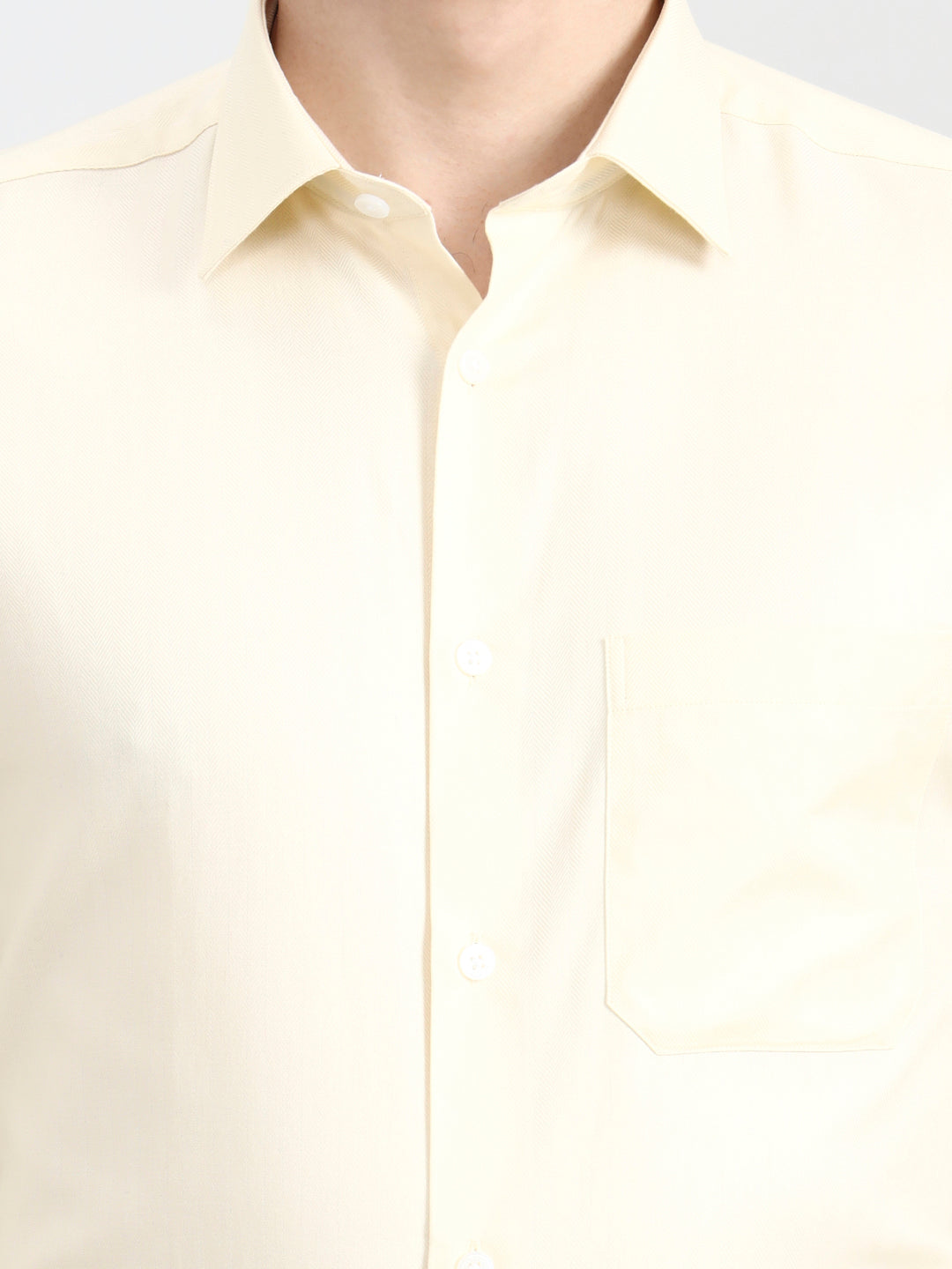 Yellow Solid Regular Fit Formal Shirt | JadeBlue