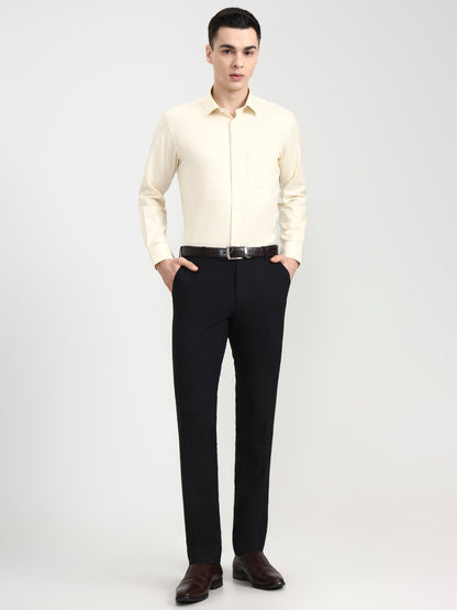 Yellow Solid Regular Fit Formal Shirt | JadeBlue