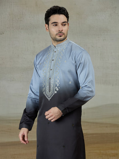 Grey Embroidered Kurta Pajama | TULA