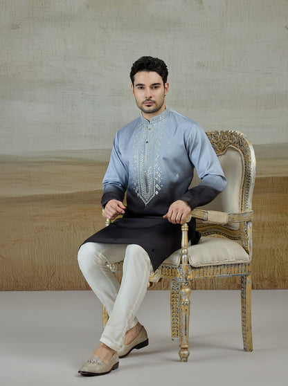 Grey Embroidered Kurta Pajama | TULA