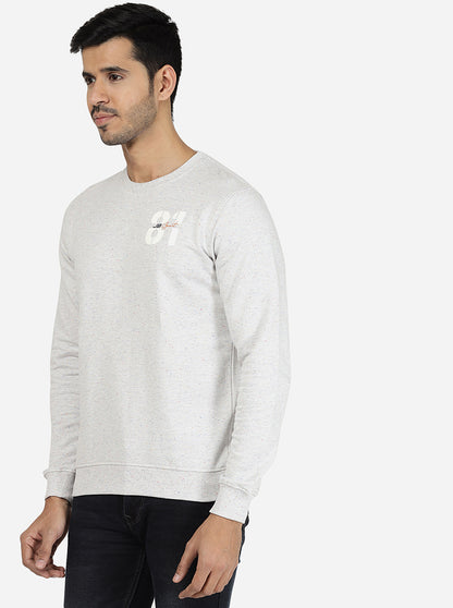 Grey Solid Regular Fit Winter T-Shirt | JadeBlue