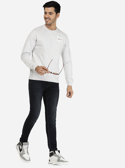 Grey Solid Regular Fit Winter T-Shirt | JadeBlue