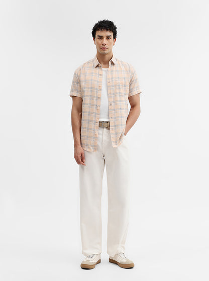 Pink Checked Slim Fit Casual Shirt | JadeBlue