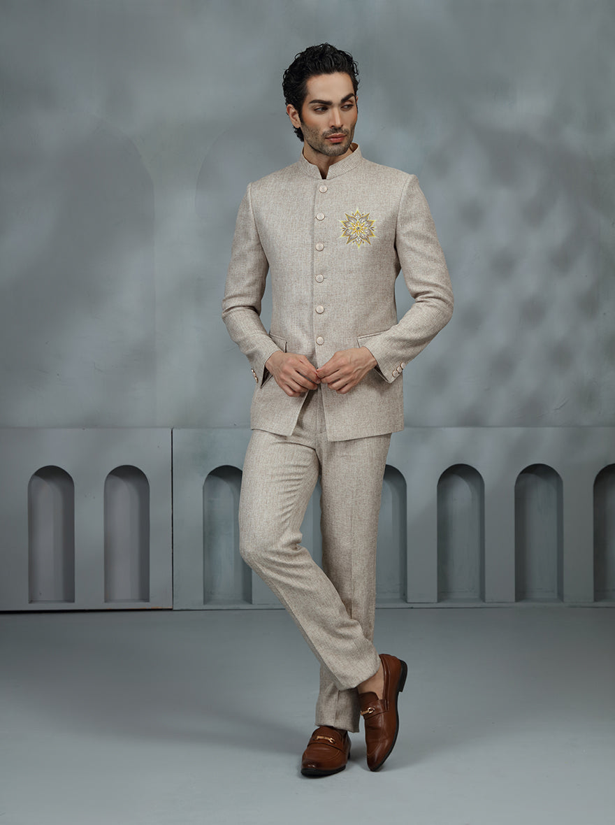 Light Purple Embroidered Jodhpuri Suit | TULA
