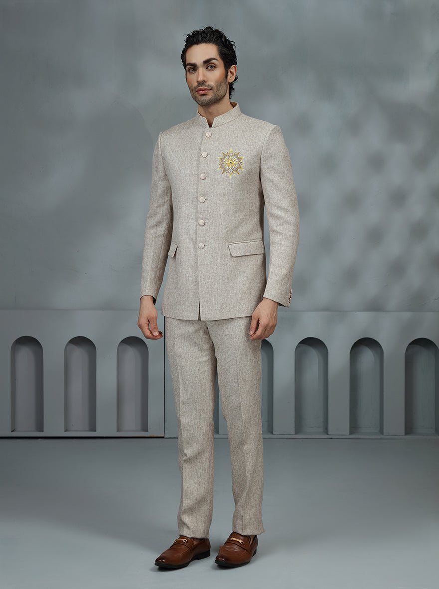 Light Purple Embroidered Jodhpuri Suit | TULA
