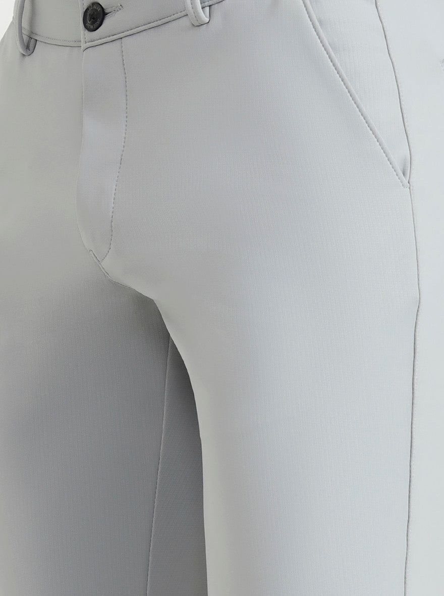 Light Grey Solid Slim Fit Club Wear Trouser | Wyre