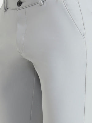 Light Grey Solid Slim Fit Club Wear Trouser | Wyre