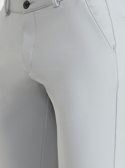 Light Grey Solid Slim Fit Club Wear Trouser | Wyre
